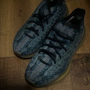 Yeezy Blue and Gray Knit Sneakers